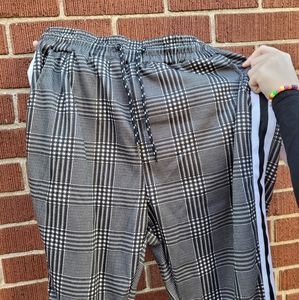 Black and White Plaid Joggers